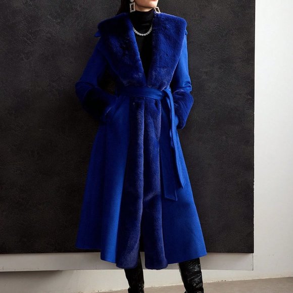BLUE PREPPY WOMENS FAUX FUR COAT - Picture 5 of 5